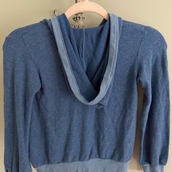 NWOT Wildfox Solid Full ZIP BBJ jersey Hoodie size 10 girls Navy - Picture 2 of 3